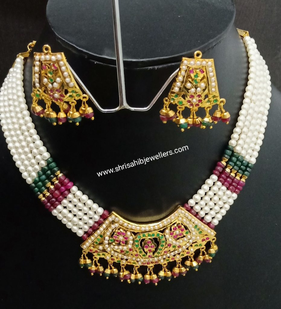 Real Ruby Panna Jadau Choker Set