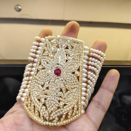 24 Carat Gold Plated pearl Jadau