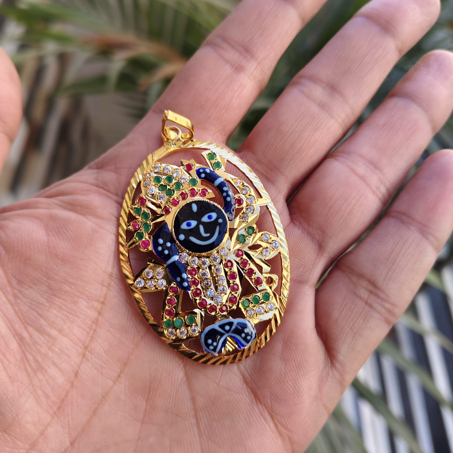 Krishan ji Gold Plated pendent Set