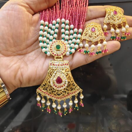 Real Gold Plated Jadau Choker Set