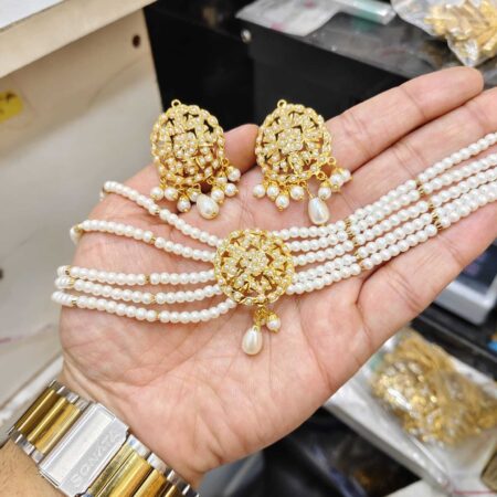 Pearl Jadau Choker Set