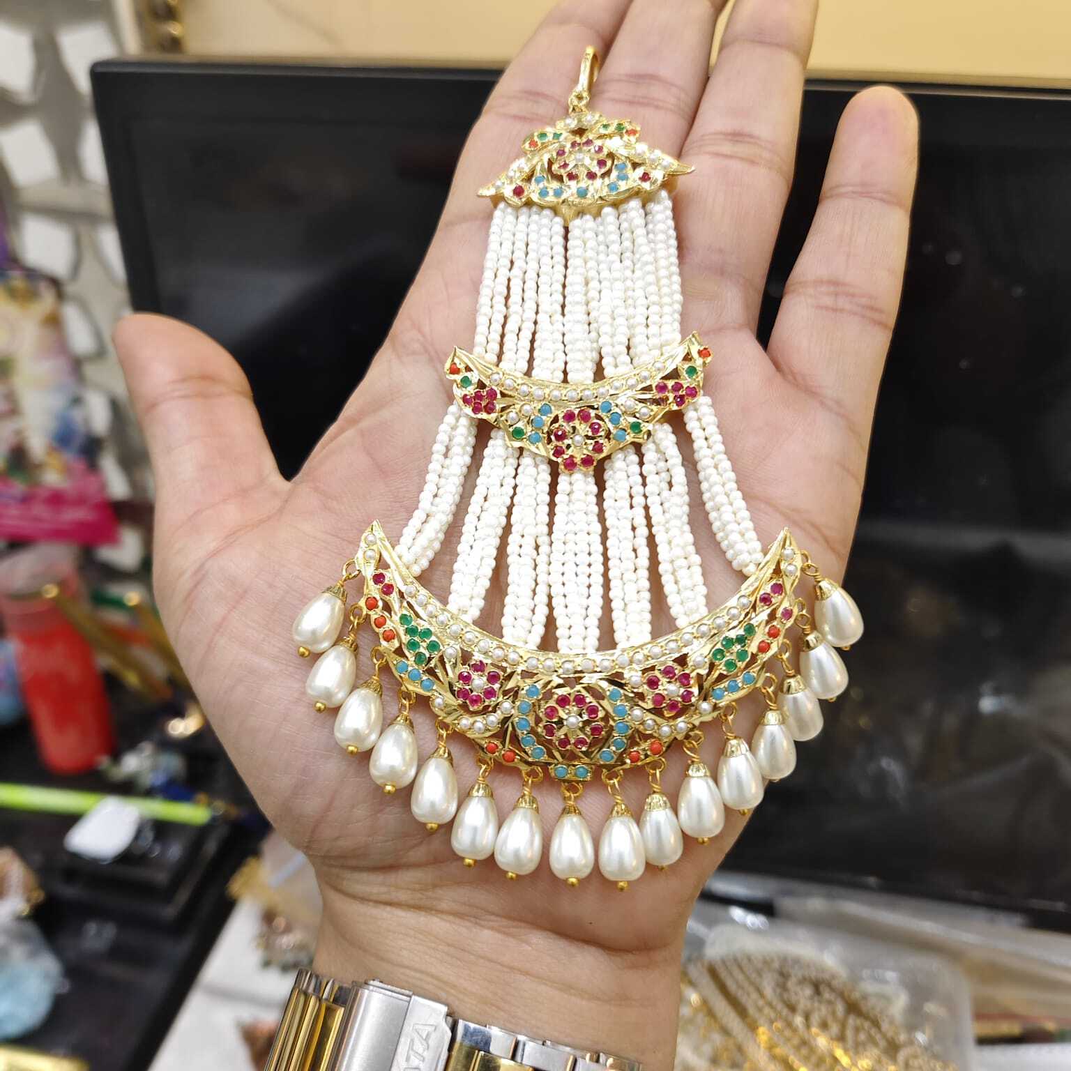 Navratan Jadau Bridal Jhumar Passa