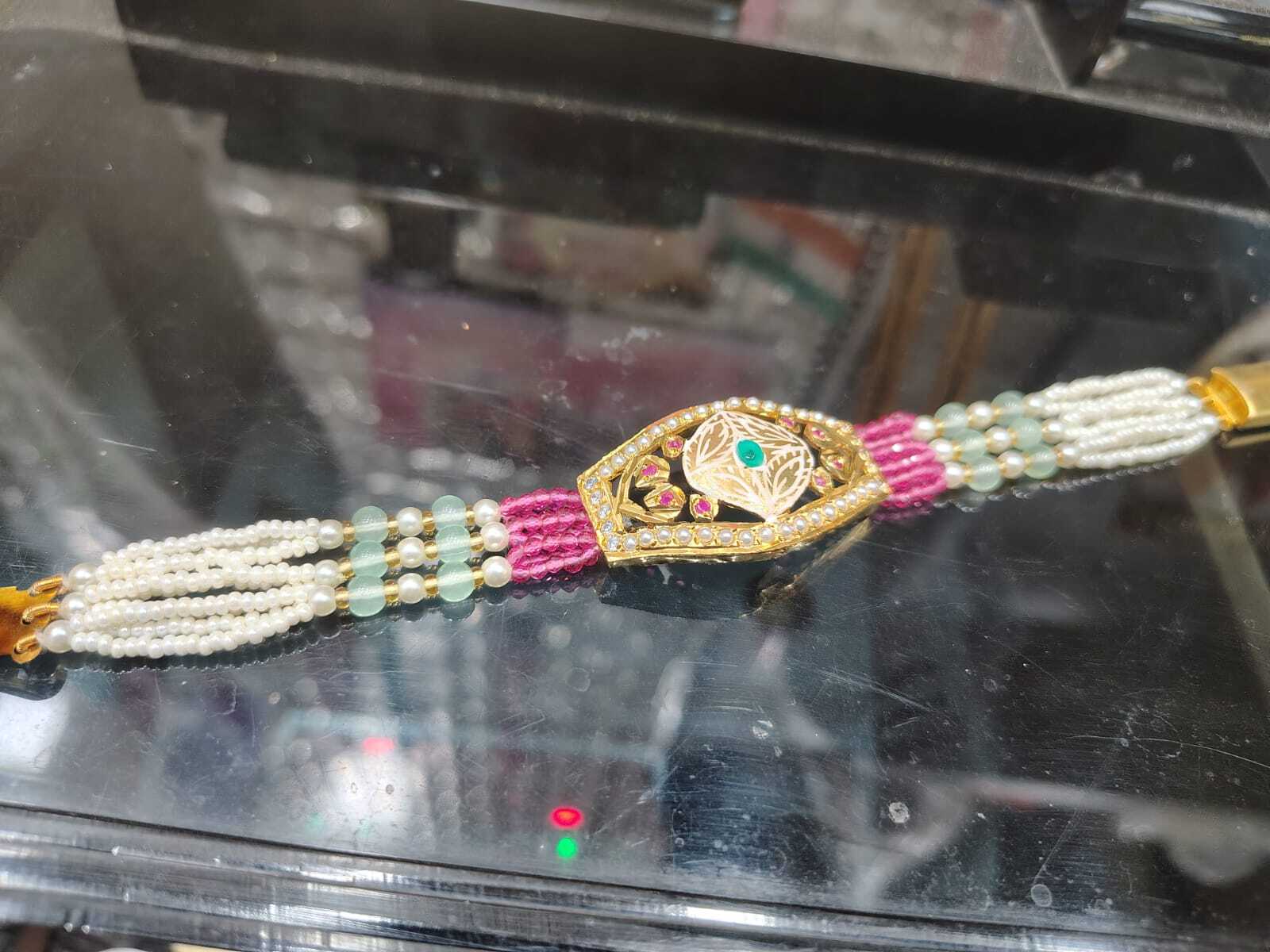 Ruby Pink Jadau Breslet