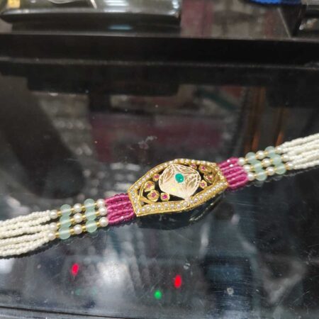 Ruby Pink Jadau Breslet