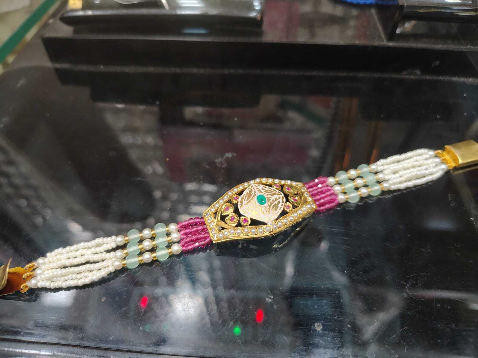 Ruby Pink Jadau Breslet